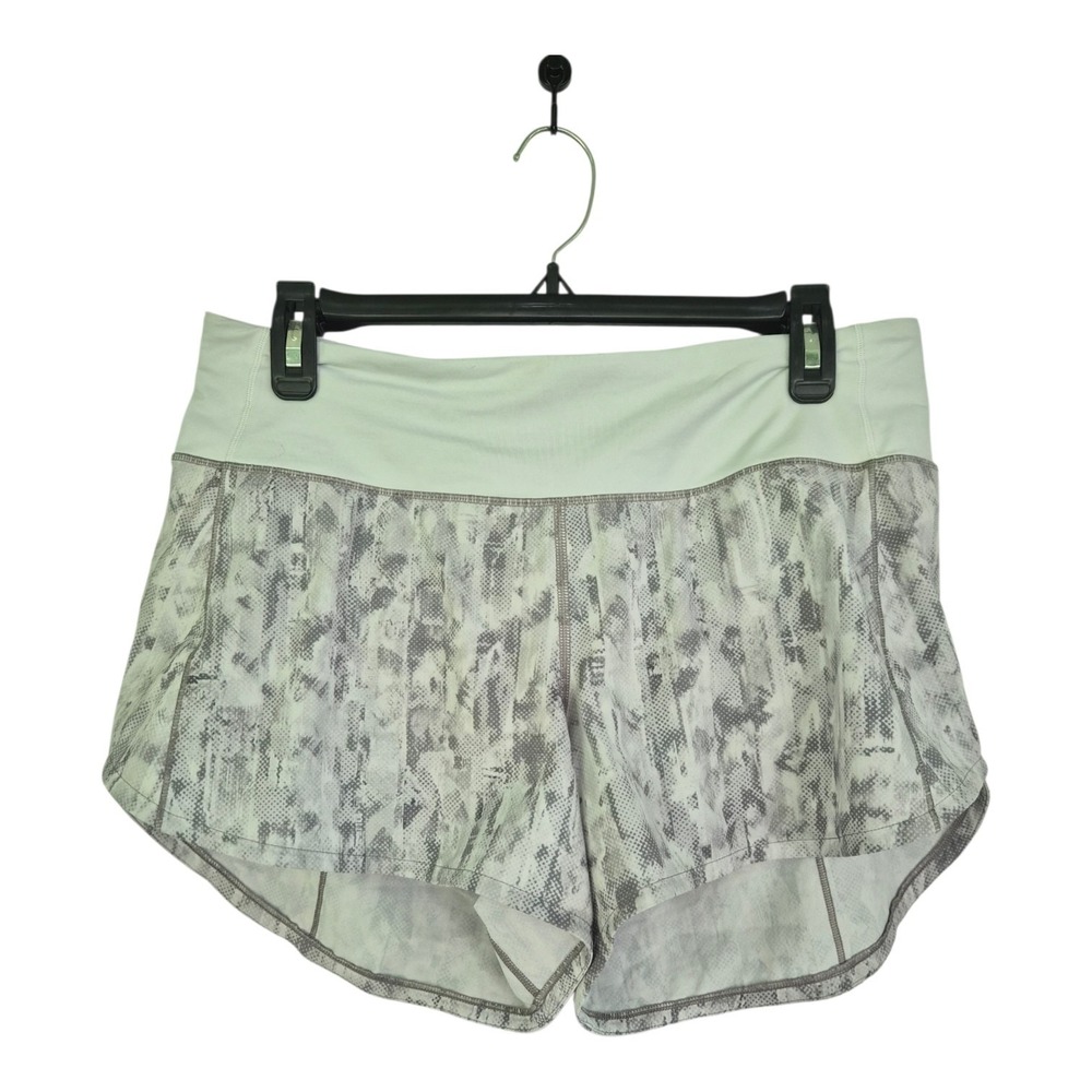 Lululemon Speed Up Short Tall Size 8 City Breeze Alpine White Multi Lined Runnin